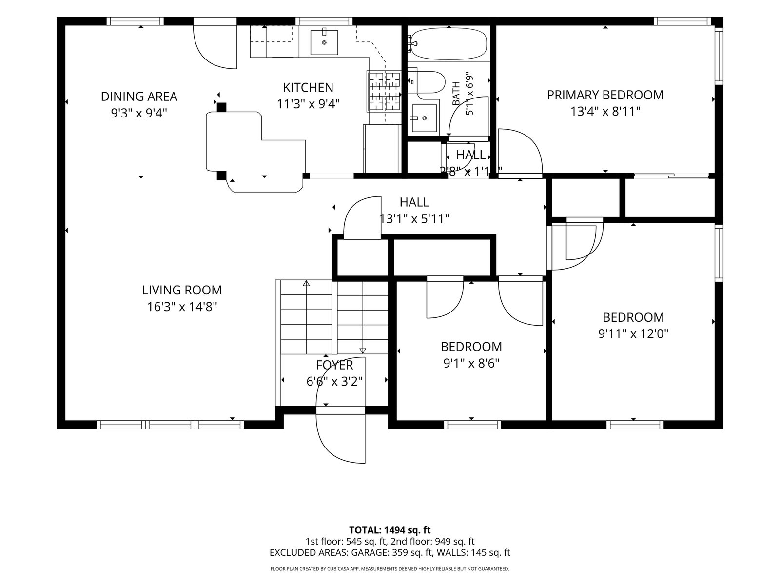 Upper level floor plan